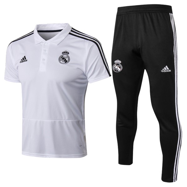 Polo Real Madrid Conjunto Completo 2018/19 Blanco